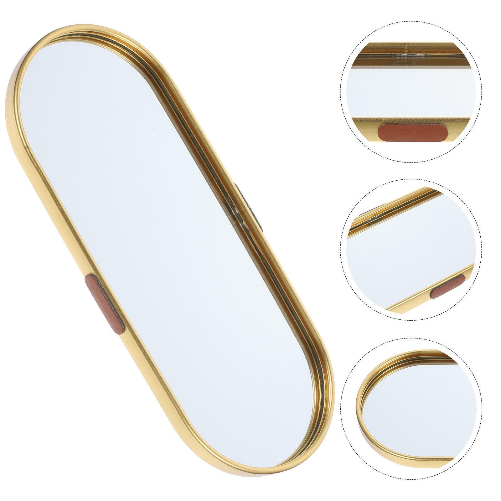 Decorative Mirror - アンティーク調の装飾ミラー付きトレイ。卓上でのジュエリー整理や、香水の収納に。家庭、ホテル、寝室、リビングルームに最適。