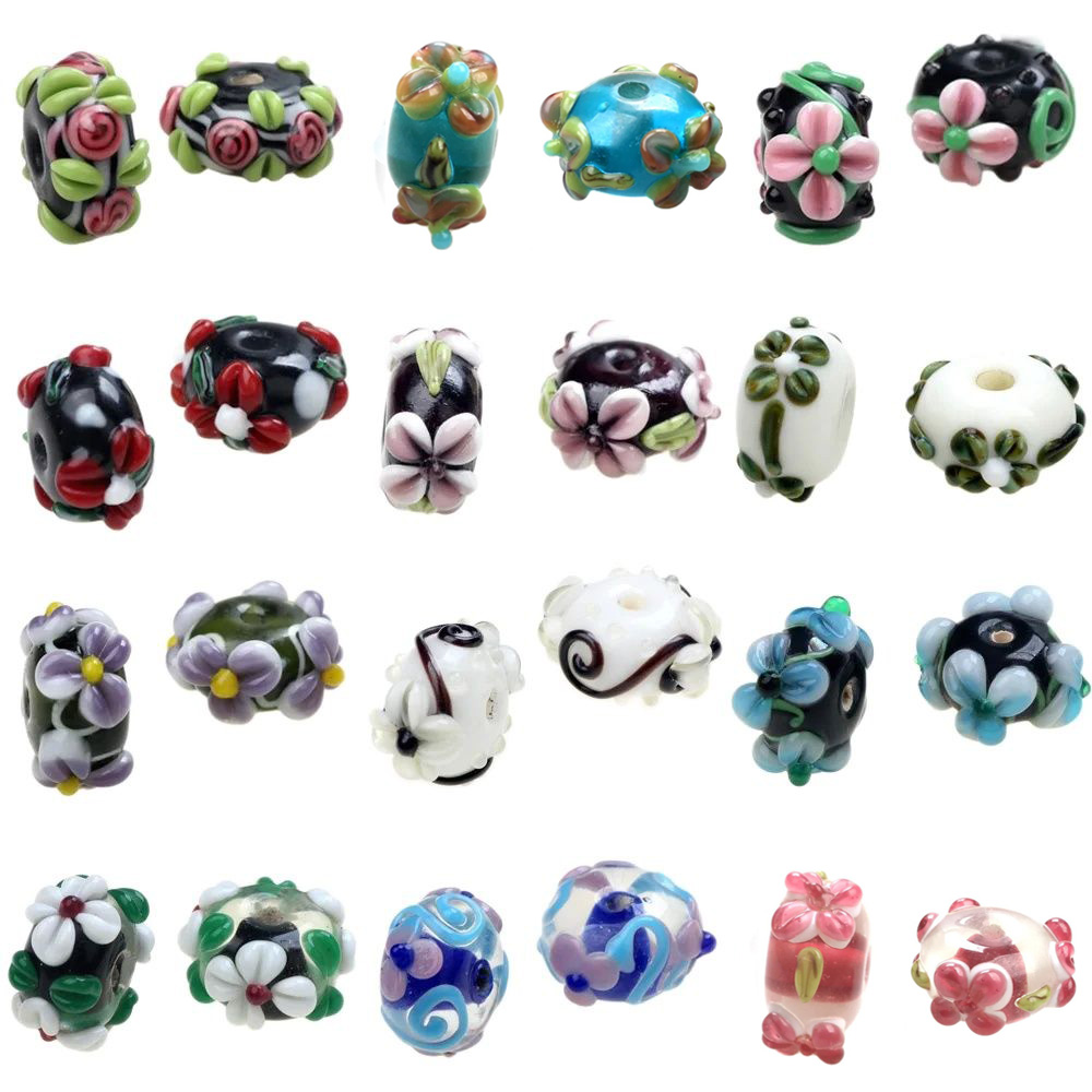 Vase Decor - ガラスビーズ,花びら,ランプ,チャームブレスレット,イヤリング,ネックレス,DIYジュエリー作り,レトロな彫刻,2ピース/ロット