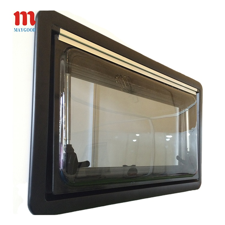 Curtain Curtain - 高性能アルミ製RVサイドウィンドウ、UVカットカーテン付き、モーターホーム用、1450*550mm