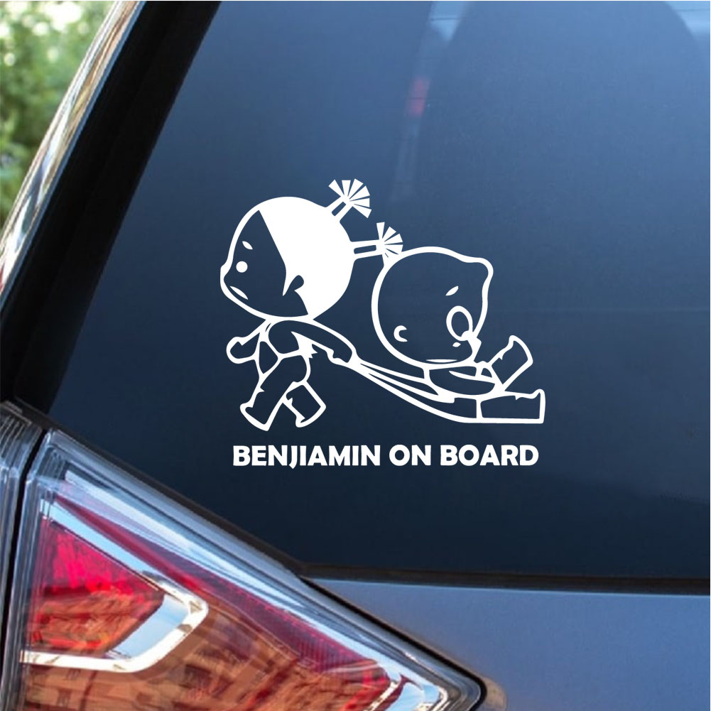 Wall Sticker - 1枚の素敵な子供たちが車の中で遊ぶカスタムテキストカーステッカー、車の壁アートデカールウォールステッカーPVC素材