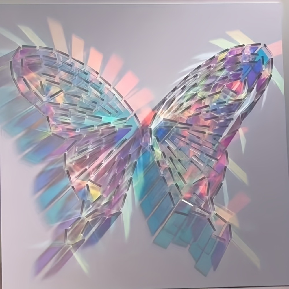 Decorative Mirror - 虹色アクリルミラータイル 30x30mm レインボースクエアモザイクピース DIYクラフトデコレーション用 50/100/500個