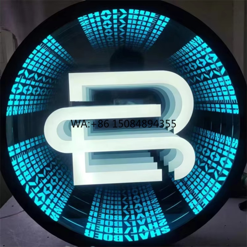 Decorative Mirror - 無料デザインのカスタマイズ可能なマジックインフィニティミラーLEDネオンサイン、パーティーイベント、結婚式の装飾に