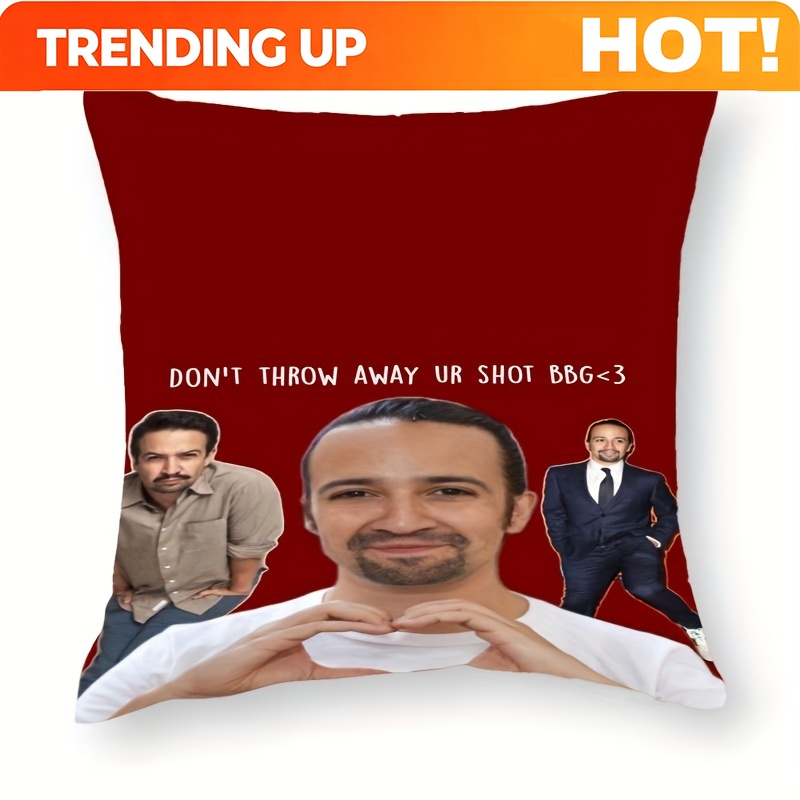 Throw Pillow - カスタマイズ可能な1ピース リン・マヌエル・ミランダ「Don't Throw Away Your Shot」ミュージカル用クッションカバー