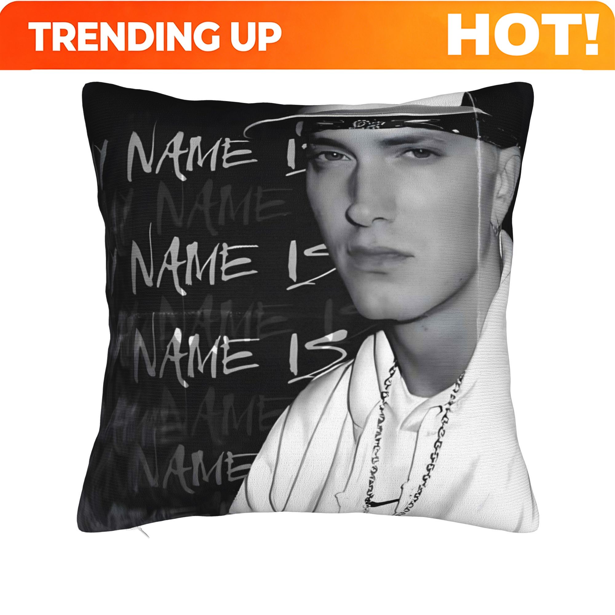 Throw Pillow - カスタマイズ可能なエミネム両面プリントスローピローカバーセット - ジッパー開閉式、洗濯機で洗えるヒップホップ装飾カバー