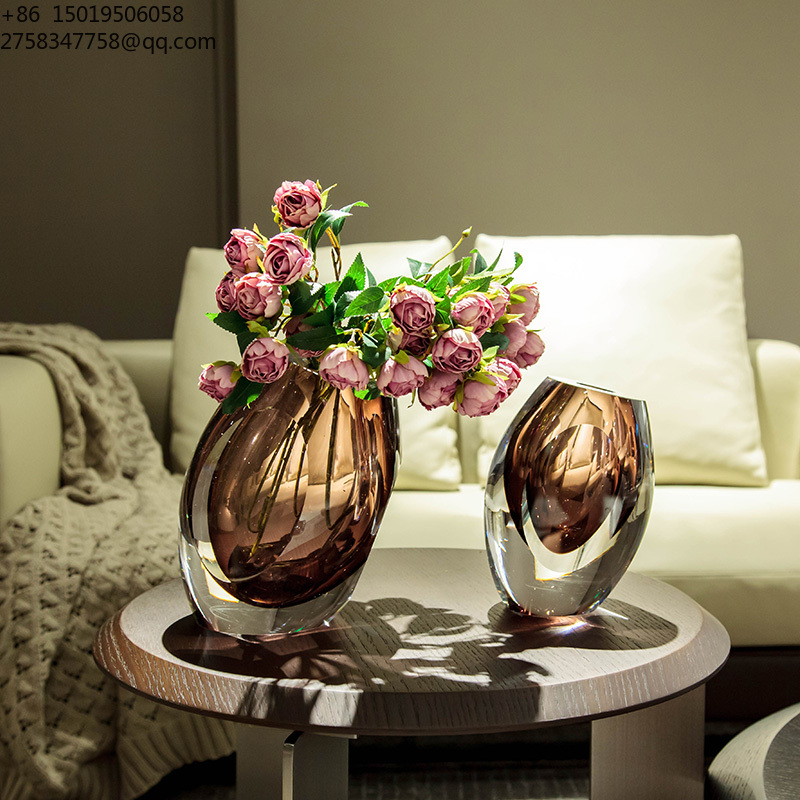 Vase Decor - 北欧スタイルのクリエイティブなガラス製花瓶、家の装飾用花瓶2個セット、フラワーポット