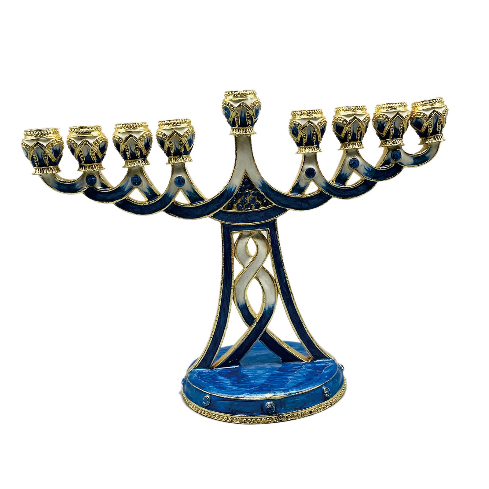 エナメル加工のメノラー型キャンドルホルダー、アンティーク調、 - Candle Holder Decor のレビューと価格