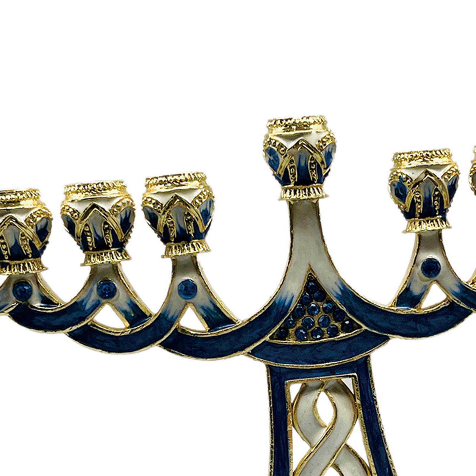エナメル加工のメノラー型キャンドルホルダー、アンティーク調、 - Candle Holder Decor のレビューと価格