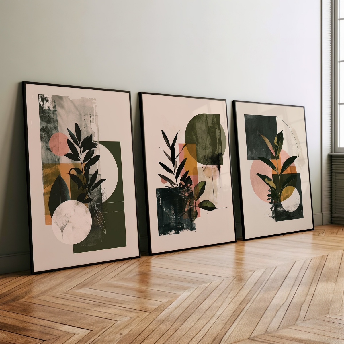3枚セット ボーホー幾何学模様の抽象キャンバスプリント ポス - Abstract Canvas Set のレビューと価格