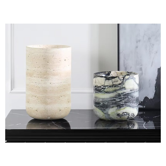 カスタマイズされた天然大理石の花瓶、斬新で創造的な家の装飾、 - Vase Decor のレビューと価格