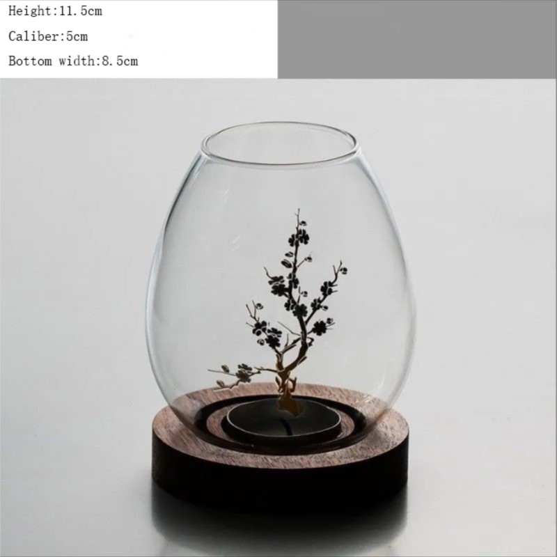 中国風透明ガラスキャンドルホルダーシェードロマンチックなキャ - Candle Holder Decor のレビューと価格