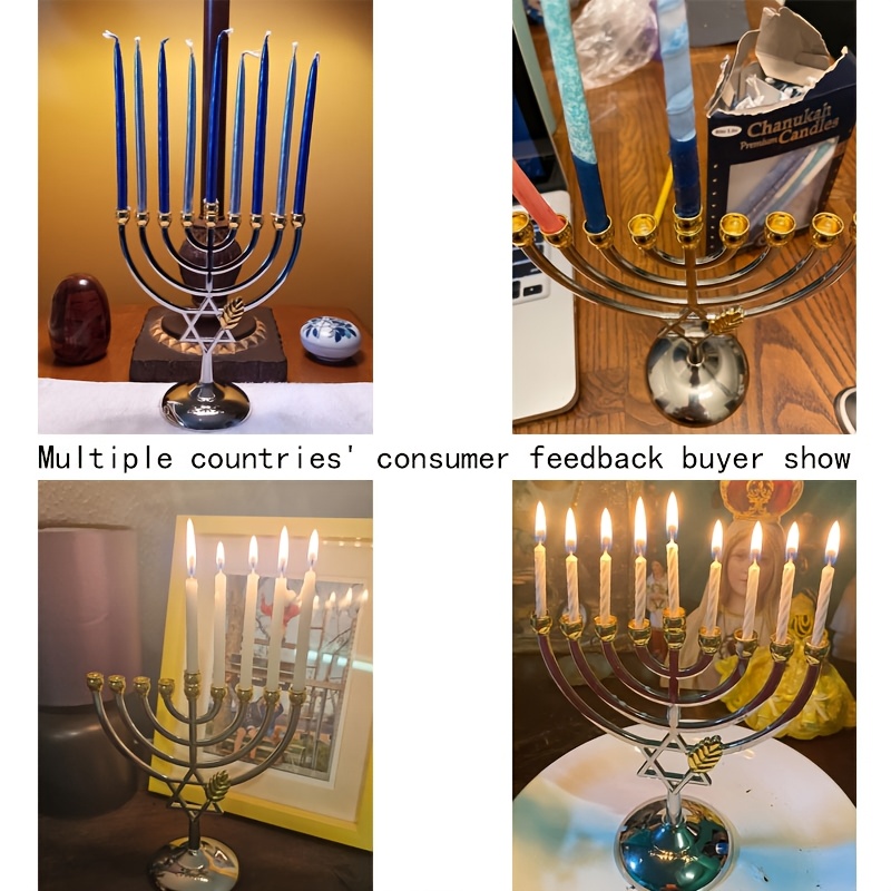 ハヌカ・メノラ9枝燭台 ダビデの星 メタル製チャヌカ燭台 ホ - Candle Holder Decor のレビューと価格