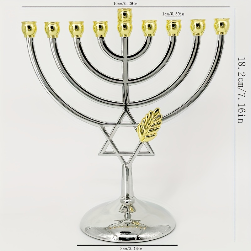 ハヌカ・メノラ9枝燭台 ダビデの星 メタル製チャヌカ燭台 ホ - Candle Holder Decor のレビューと価格