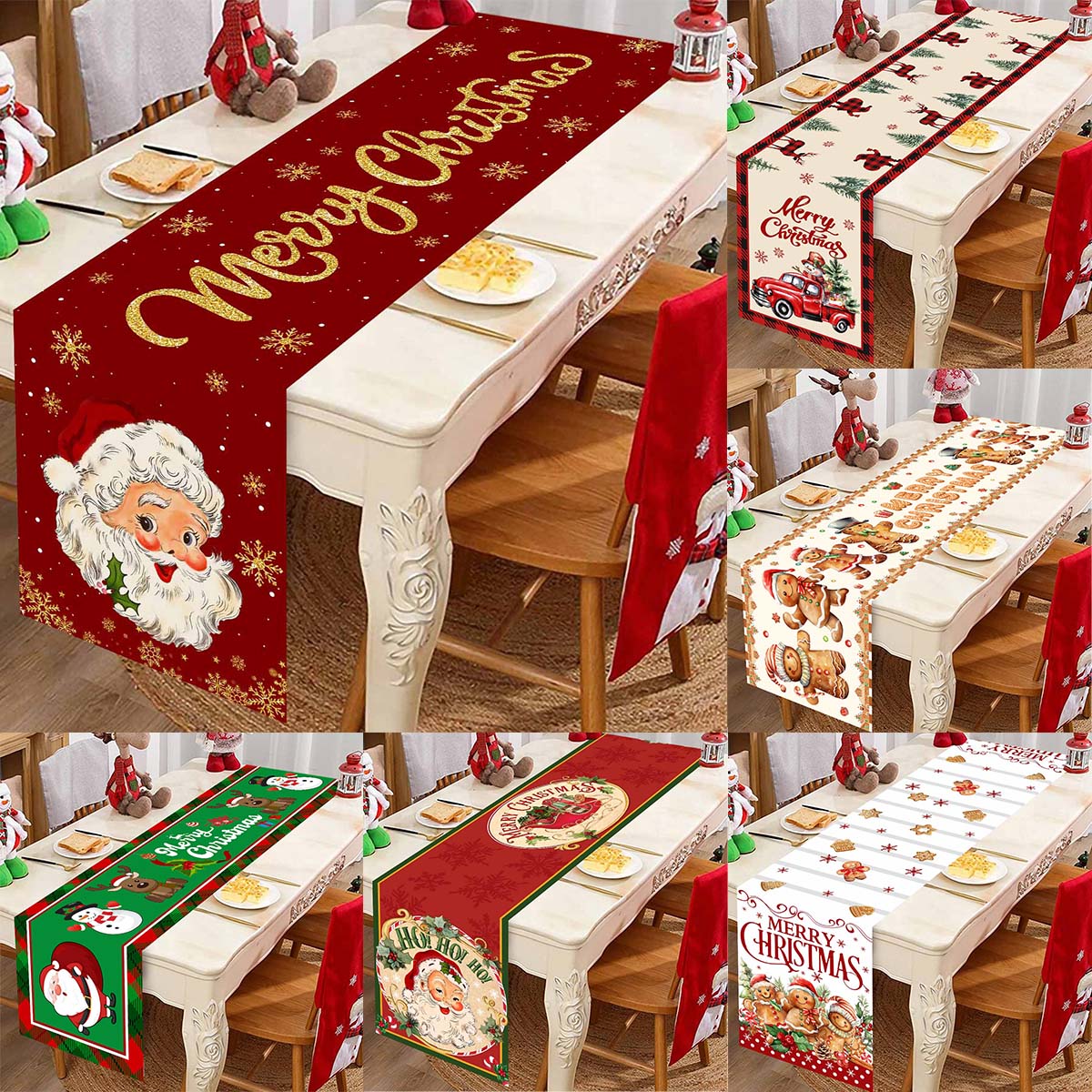 クリスマスサンタクロースポリエステルテーブルランナー、ドレッ - Table Runner のレビューと価格