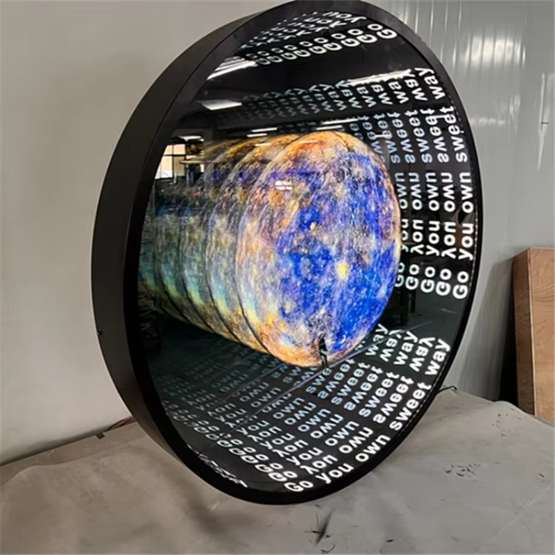 カスタマイズLED 3Dアクリルネオン無限鏡装飾アビスオフィ - Decorative Mirror のレビューと価格