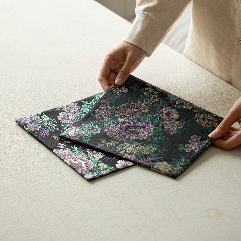 1pc ティーテーブルランナー中国風二層厚みのある生地マット - Table Runner のレビューと価格