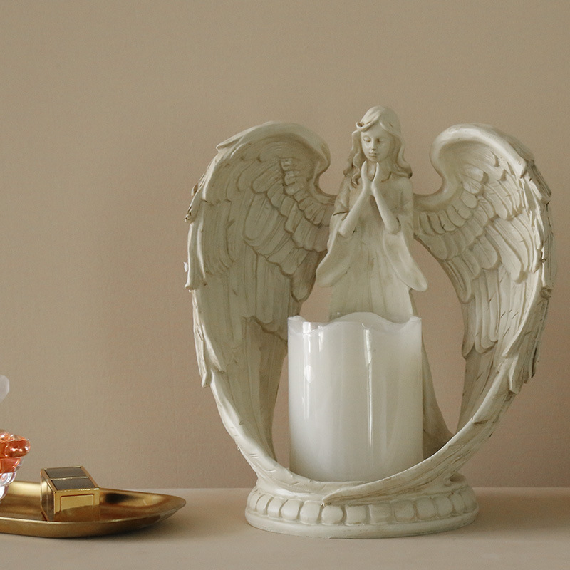 WW樹脂製エンジェル電子キャンドルホルダー リビングルーム  - Candle Holder Decor のレビューと価格
