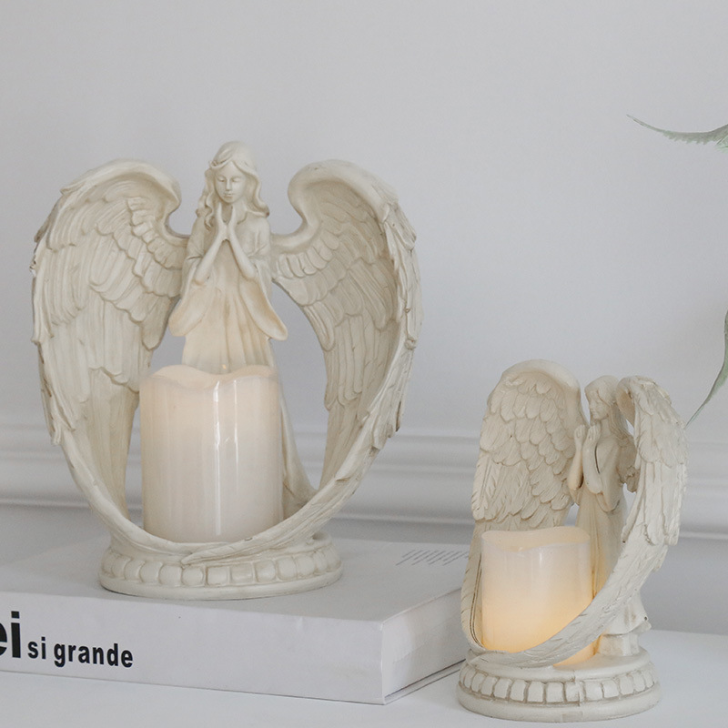 WW樹脂製エンジェル電子キャンドルホルダー リビングルーム  - Candle Holder Decor のレビューと価格