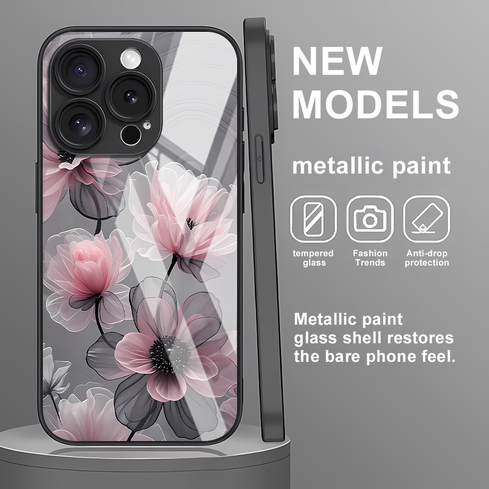 フラワーテンパードガラスケース iPhone 12ケース i - Vase Decor のレビューと価格