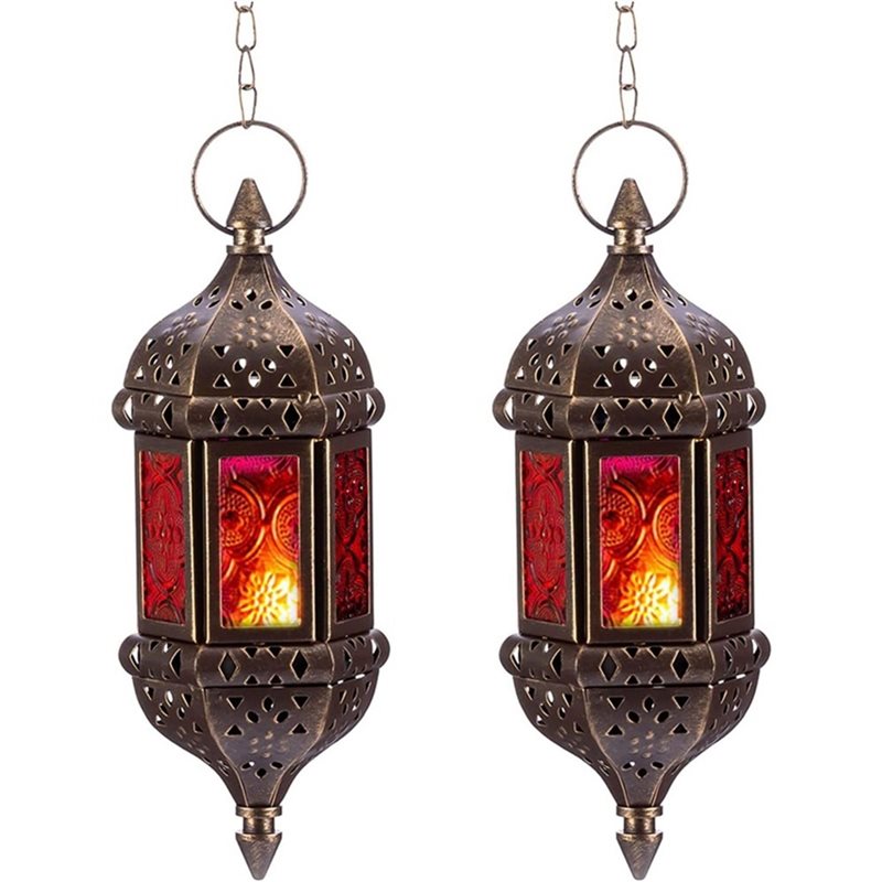 AB34-4個入り、六角形のモロッコ風装飾キャンドルランタン - Candle Holder Decor のレビューと価格