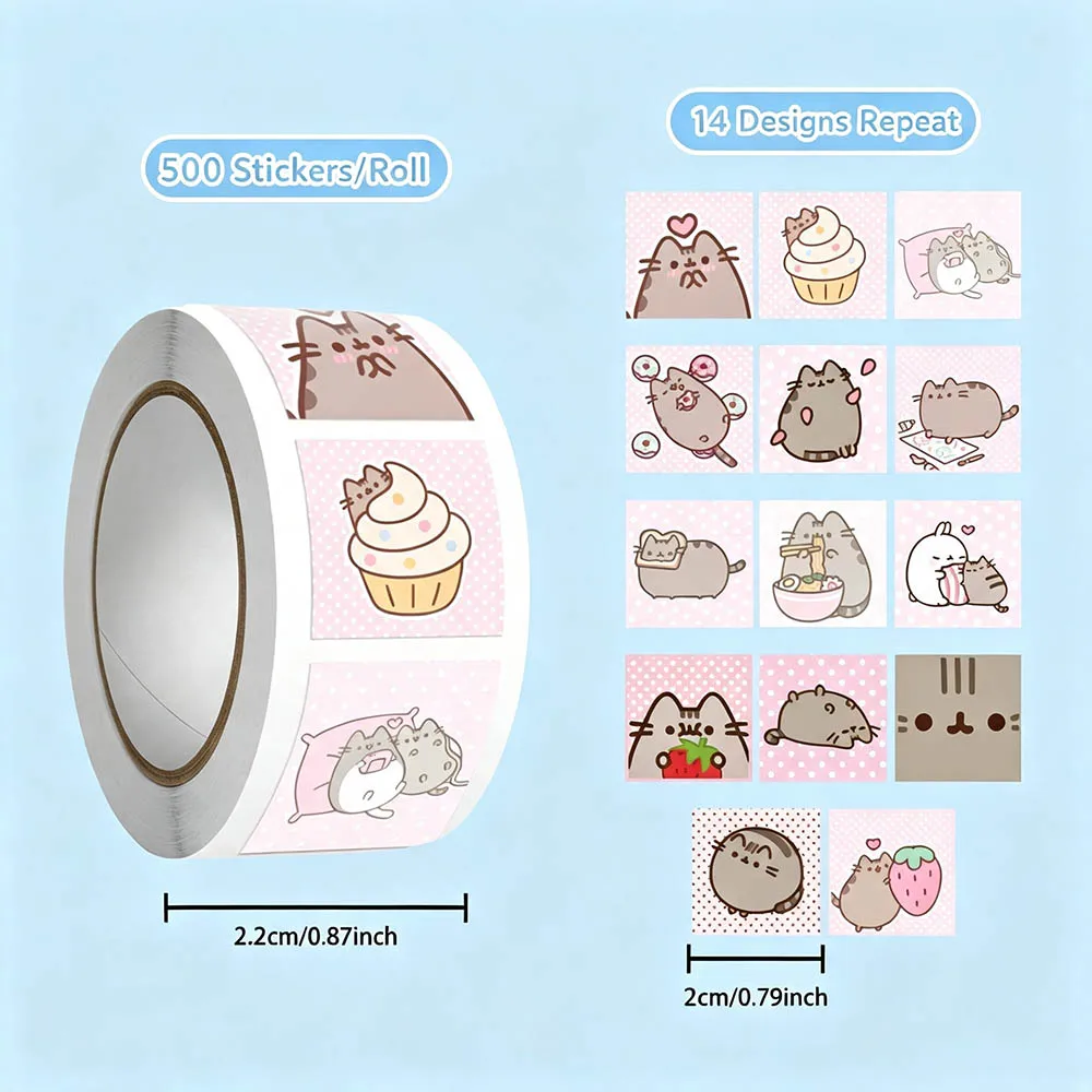 Hou 500個入り プーシーンのキャラクター猫のロールステ - Wall Sticker のレビューと価格