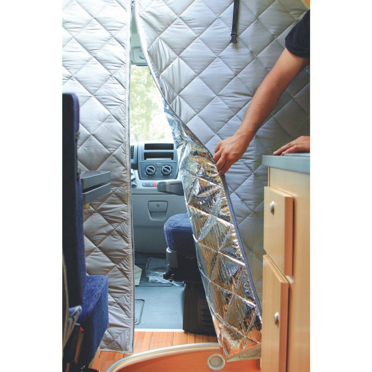 フィアットデュカート用車用仕切りカーテン、ジッパー付き、断熱 - Curtain Curtain のレビューと価格