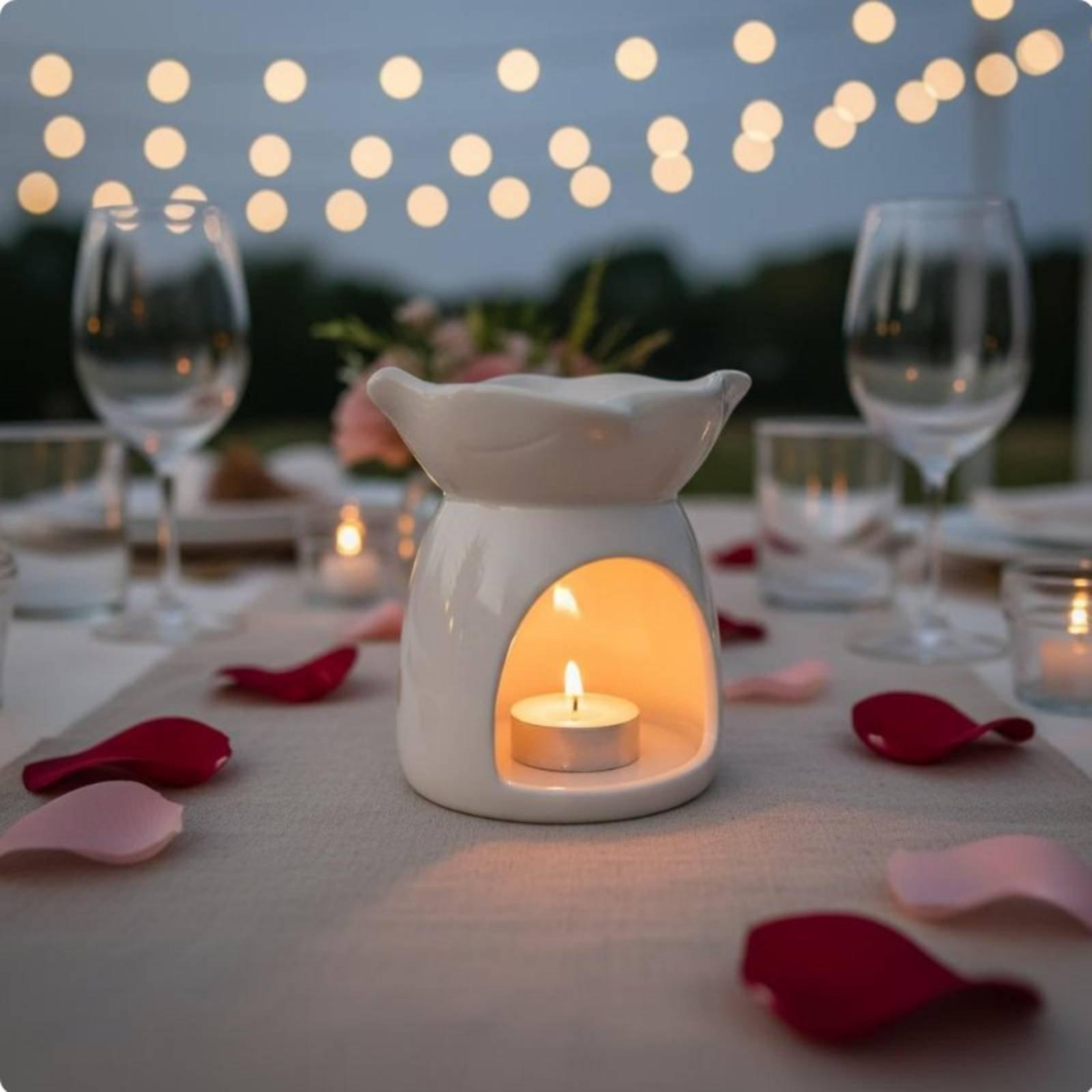 セラミック製アロマキャンドルホルダー、エッセンシャルオイルバ - Candle Holder Decor のレビューと価格