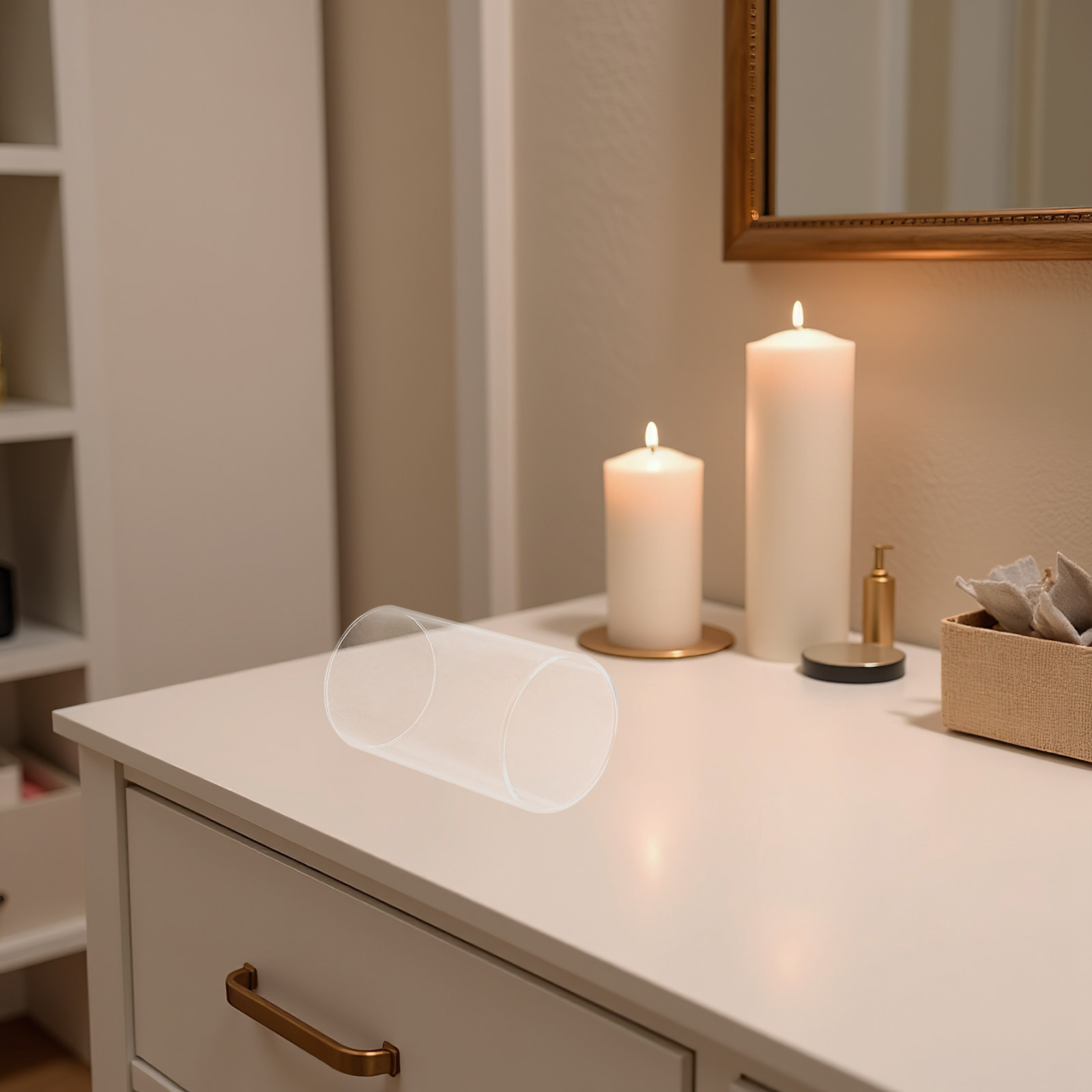 ガラス製キャンドルホルダー、透明な円筒形のシェード、キャンド - Candle Holder Decor のレビューと価格