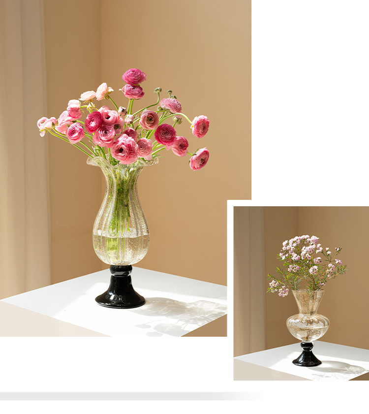 フランスの古代ガラス花瓶飾り、リビングルームフラワーアレンジ - Vase Decor のレビューと価格