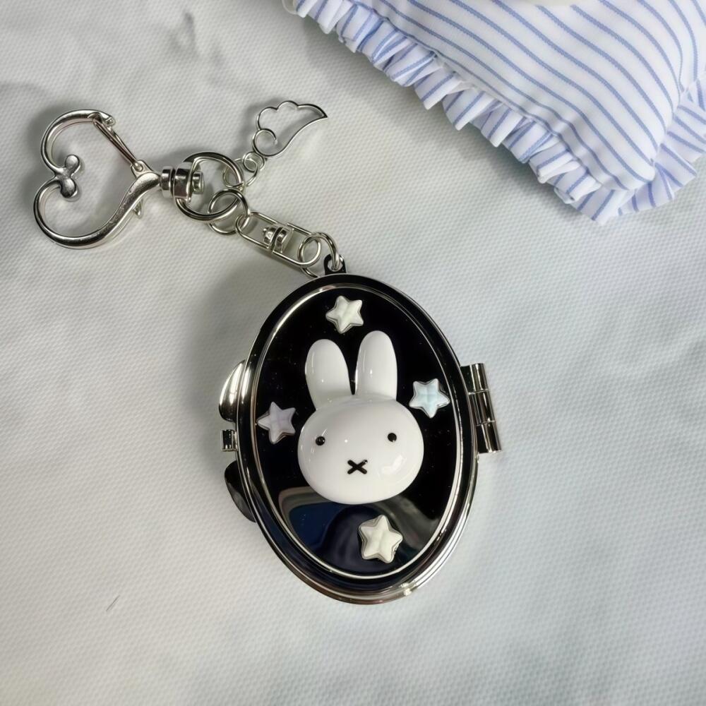 かわいいミッフィーメイクアップミラー創造性Y2kメタルフリッ - Decorative Mirror のレビューと価格