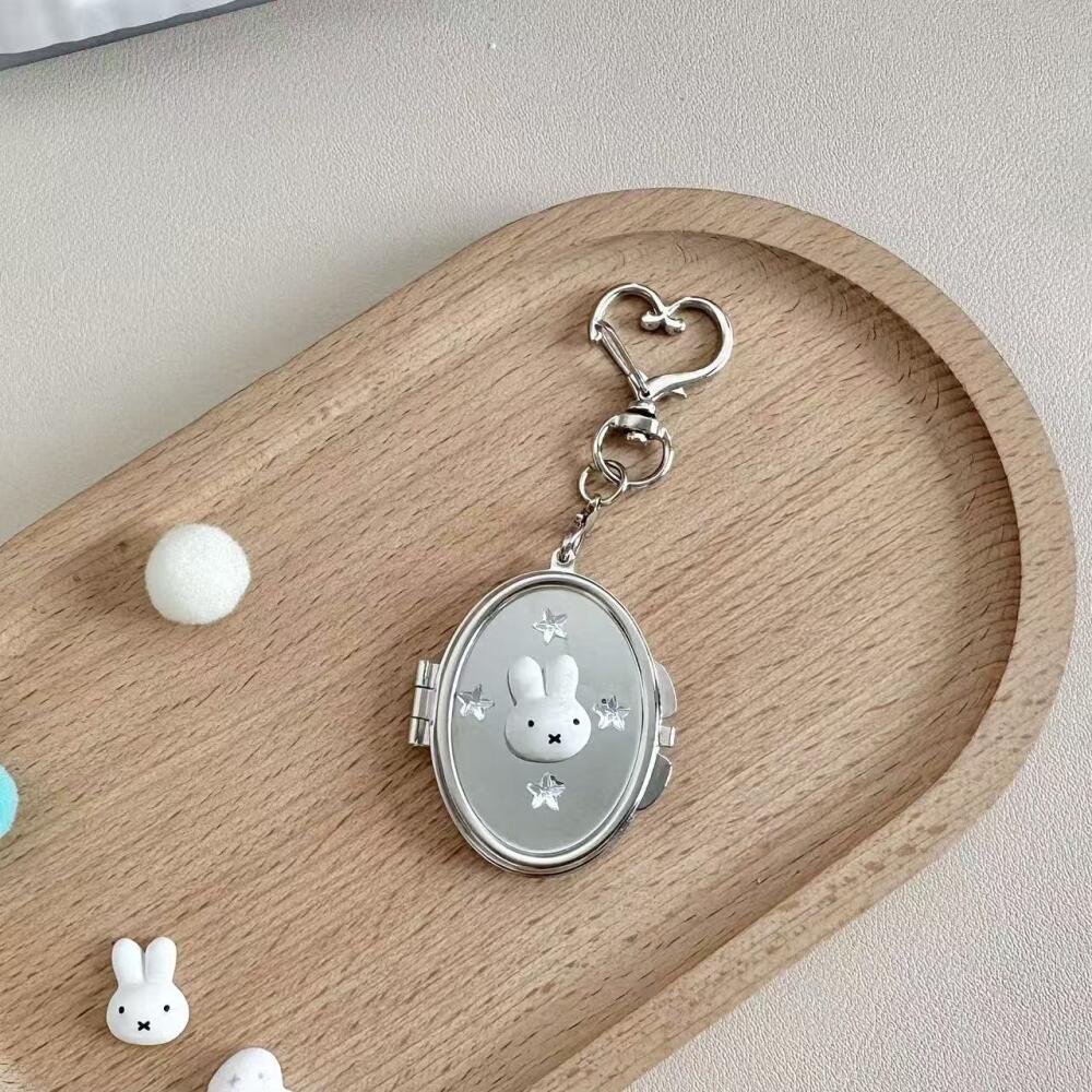かわいいミッフィーメイクアップミラー創造性Y2kメタルフリッ - Decorative Mirror のレビューと価格