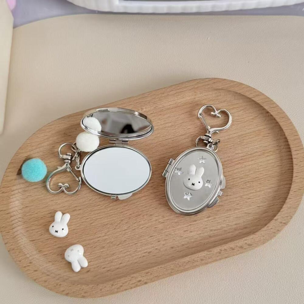 かわいいミッフィーメイクアップミラー創造性Y2kメタルフリッ - Decorative Mirror のレビューと価格