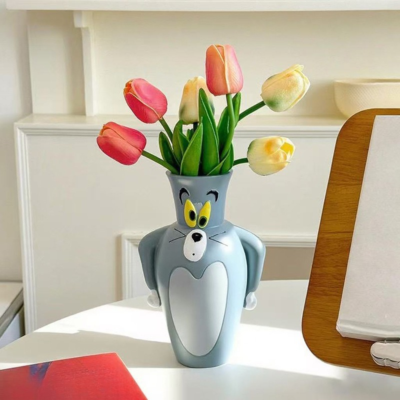 漫画トムとジェリーの新しい花瓶飾り、ギフトルームデコレーショ - Vase Decor のレビューと価格