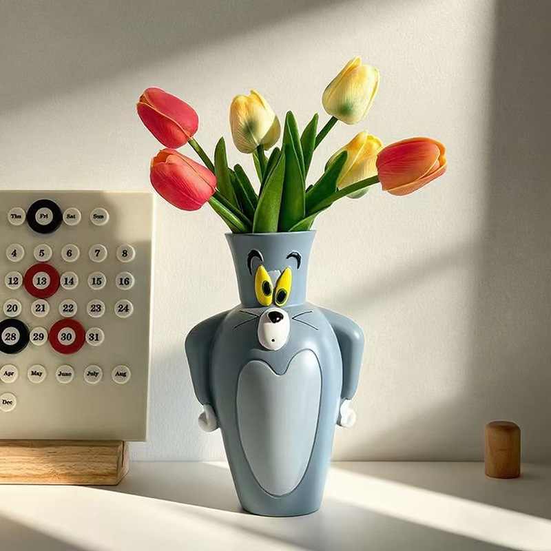漫画トムとジェリーの新しい花瓶飾り、ギフトルームデコレーショ - Vase Decor のレビューと価格