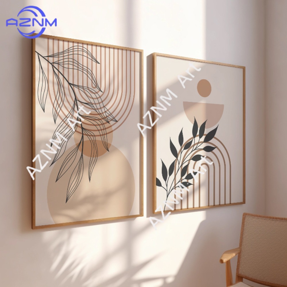 1/2個入り グリーンボタニカルウォールアート2点セット、テ - Abstract Canvas Set のレビューと価格